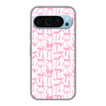 Силиконовый чехол на Google Pixel 9 с принтом Розовые бантики Силиконовый чехол на Google Pixel 9 с принтом Розовые бантики