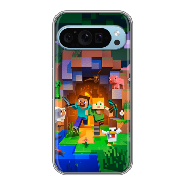 Силиконовый чехол на Google Pixel 9 с принтом Майнкрафт Minecraft Силиконовый чехол на Google Pixel 9 с принтом Майнкрафт Minecraft