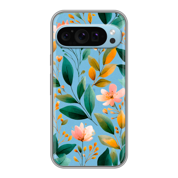 Силиконовый чехол на Google Pixel 9 с принтом Цветы паттерн