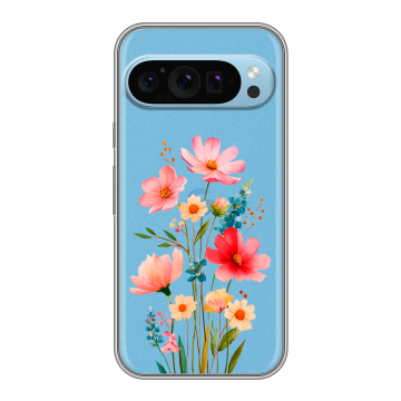 Силиконовый чехол на Google Pixel 9 с принтом Цветы