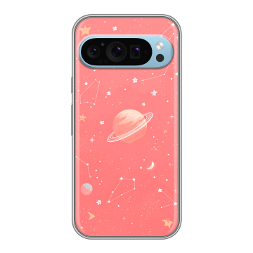 Силиконовый чехол на Google Pixel 9 с принтом Розовый космос