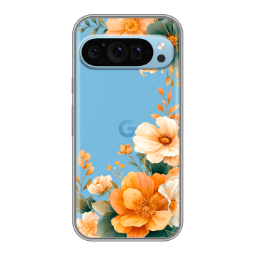 Силиконовый чехол на Google Pixel 9 с принтом Цветы принт