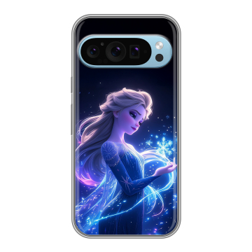Силиконовый чехол на Google Pixel 9 с принтом Холодное сердце Frozen