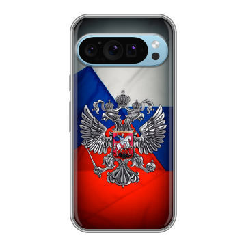Силиконовый чехол на Google Pixel 9 с принтом Флаг России
