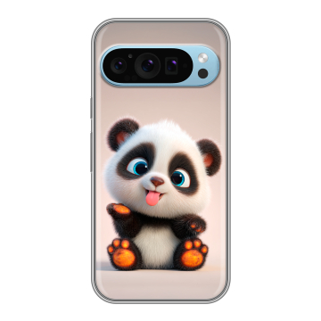 Силиконовый чехол на Google Pixel 9 с принтом милая панда