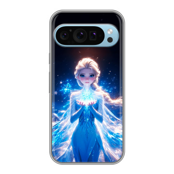 Силиконовый чехол на Google Pixel 9 с принтом Холодное сердце Frozen
