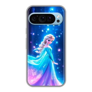 Силиконовый чехол на Google Pixel 9 с принтом Холодное сердце Frozen