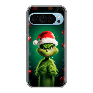 Силиконовый чехол на Google Pixel 9 с принтом Гринч Новый год Рождество