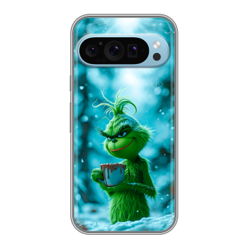 Силиконовый чехол на Google Pixel 9 с принтом Новый год гринч