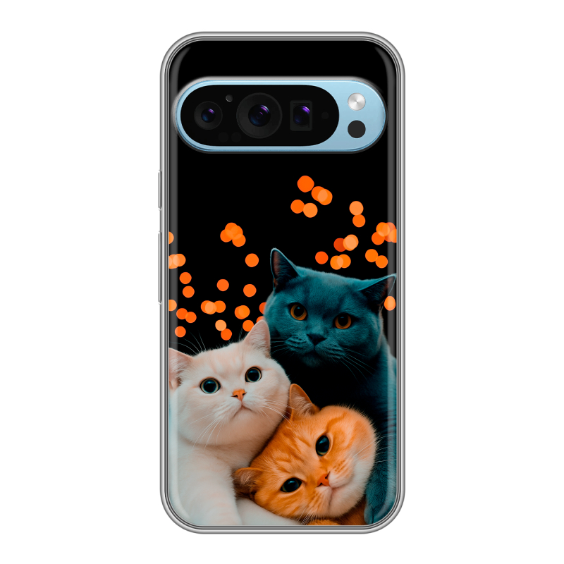 Силиконовый чехол на Google Pixel 9 с принтом Кошки Силиконовый чехол на Google Pixel 9 с принтом Кошки