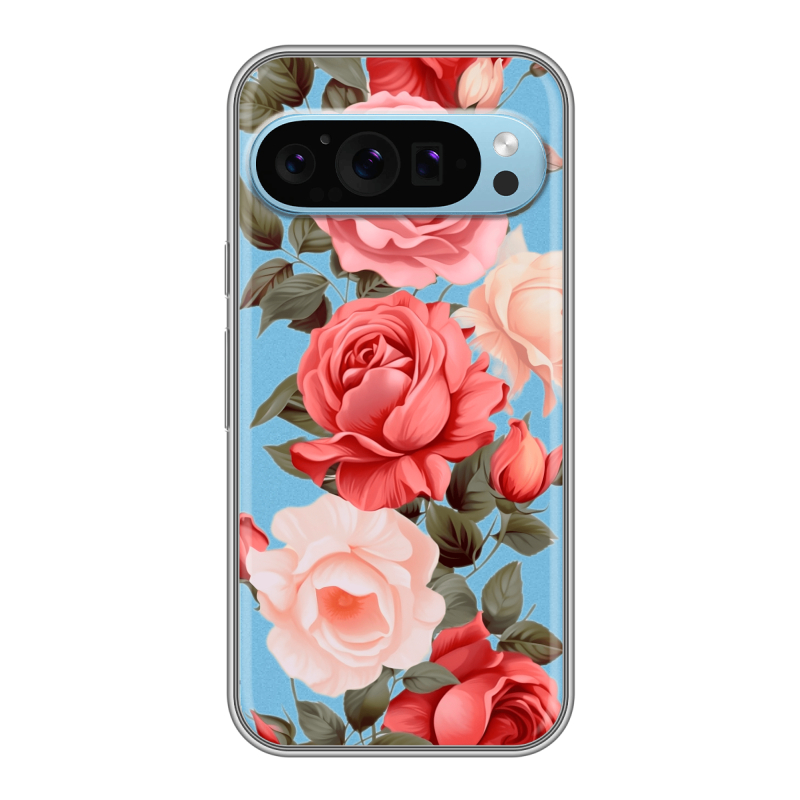 Силиконовый чехол на Google Pixel 9 с принтом Розы Силиконовый чехол на Google Pixel 9 с принтом Розы