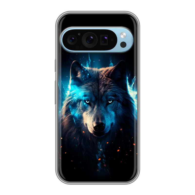 Силиконовый чехол на Google Pixel 9 с принтом Волк ночной Силиконовый чехол на Google Pixel 9 с принтом Волк ночной