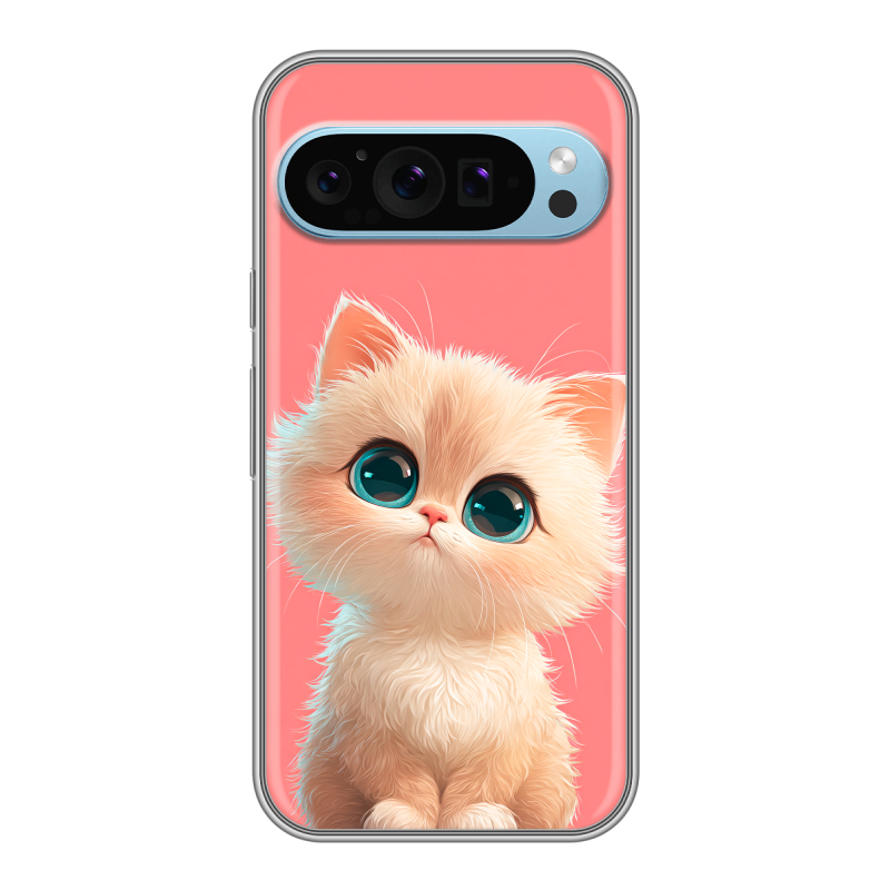 Силиконовый чехол на Google Pixel 9 с принтом Розовый котенок Силиконовый чехол на Google Pixel 9 с принтом Розовый котенок