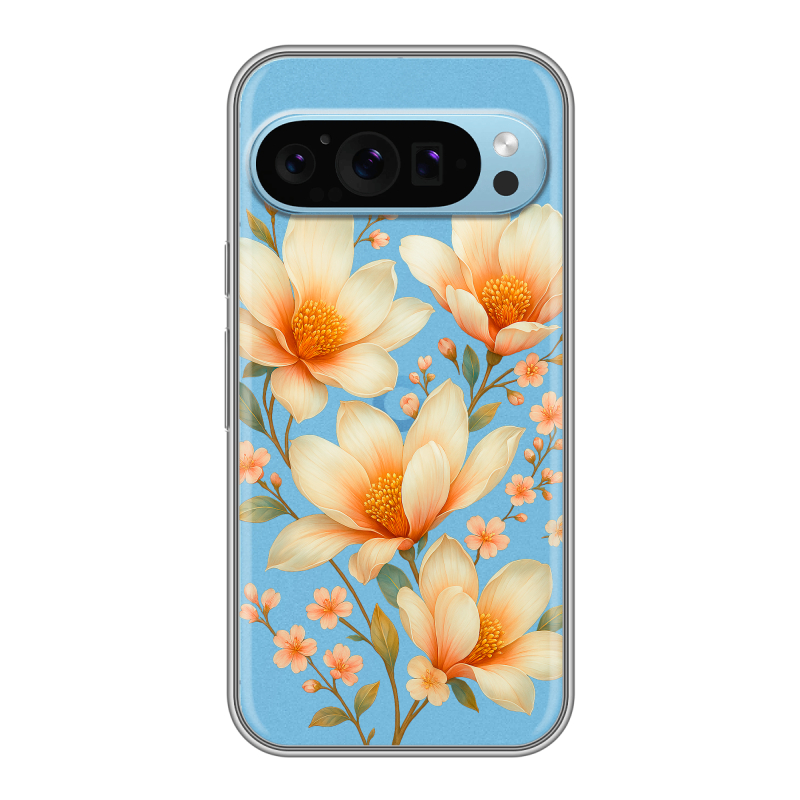 Силиконовый чехол на Google Pixel 9 с принтом Цветы Силиконовый чехол на Google Pixel 9 с принтом Цветы
