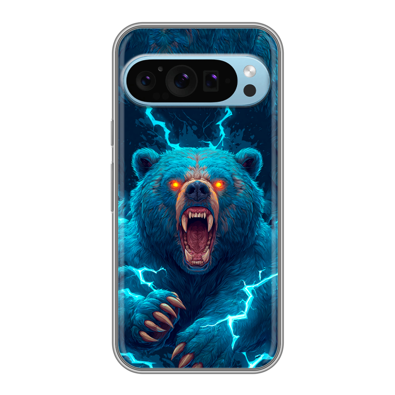 Силиконовый чехол на Google Pixel 9 с принтом Медведь Силиконовый чехол на Google Pixel 9 с принтом Медведь