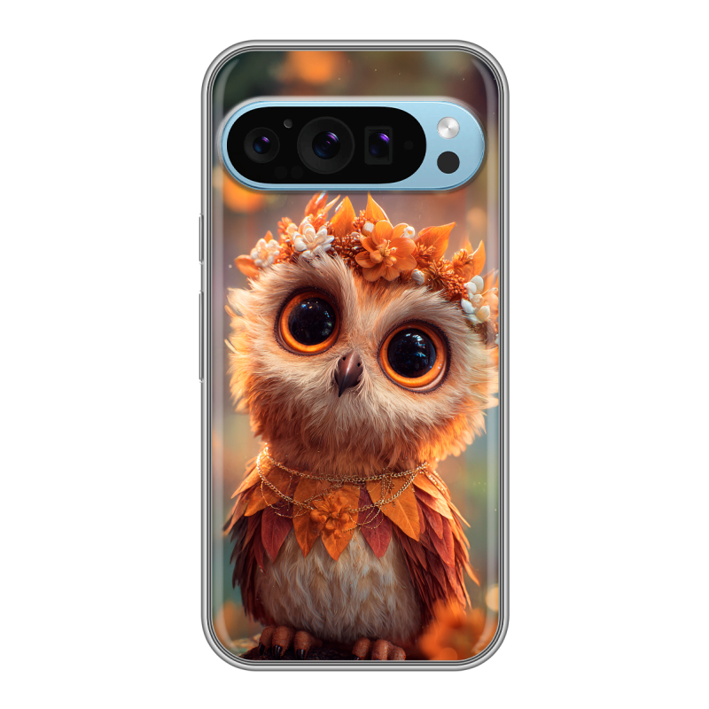 Силиконовый чехол на Google Pixel 9 с принтом Милая сова Силиконовый чехол на Google Pixel 9 с принтом Милая сова