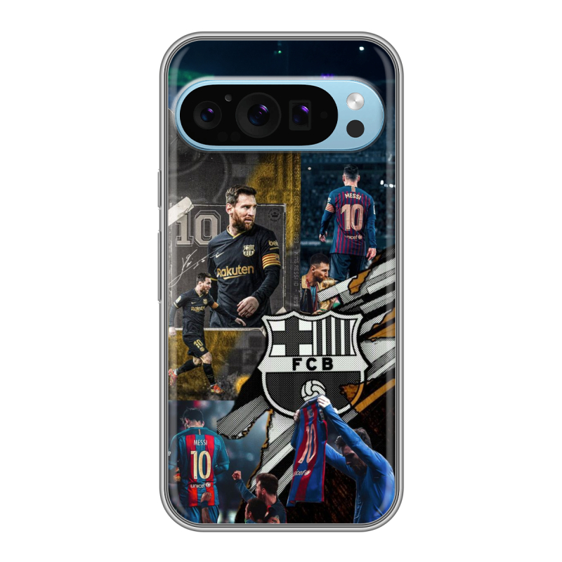 Силиконовый чехол на Google Pixel 9 с принтом Messi Barcelona Силиконовый чехол на Google Pixel 9 с принтом Messi Barcelona