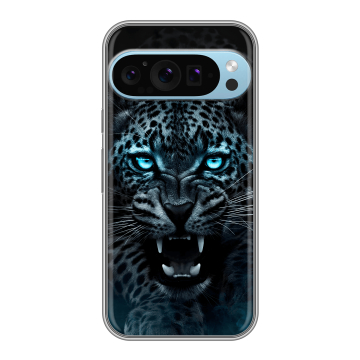 Силиконовый чехол на Google Pixel 9 Pro с принтом Темный леопард Силиконовый чехол на Google Pixel 9 Pro с принтом Темный леопард