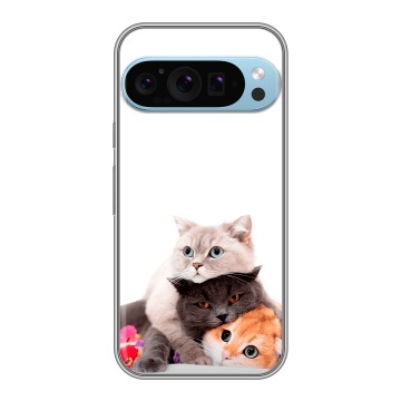 Силиконовый чехол на Google Pixel 9 Pro с принтом Кошки Силиконовый чехол на Google Pixel 9 Pro с принтом Кошки