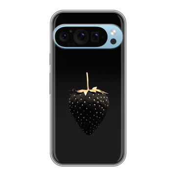 Силиконовый чехол на Google Pixel 9 Pro с принтом Черная клубника