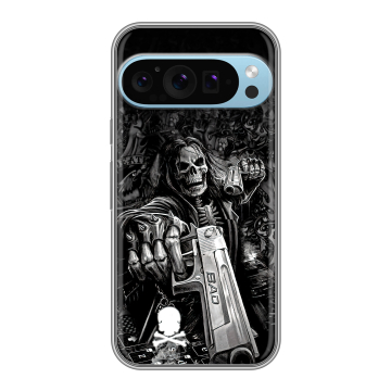 Силиконовый чехол на Google Pixel 9 Pro с принтом Скелет