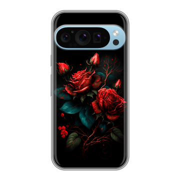 Силиконовый чехол на Google Pixel 9 Pro с принтом Розы красные