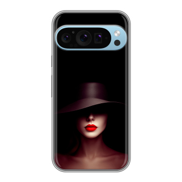 Силиконовый чехол на Google Pixel 9 Pro с принтом Девушка в шляпе