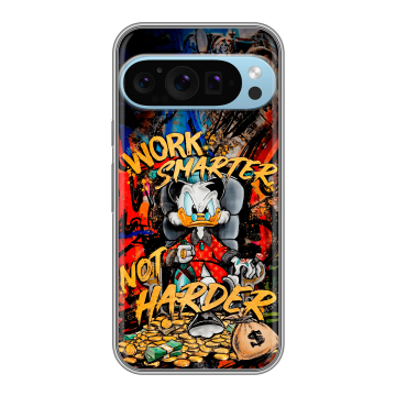 Силиконовый чехол на Google Pixel 9 Pro с принтом Дональд Дак Деньги