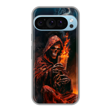 Силиконовый чехол на Google Pixel 9 Pro с принтом Скелет и карты Силиконовый чехол на Google Pixel 9 Pro с принтом Скелет и карты