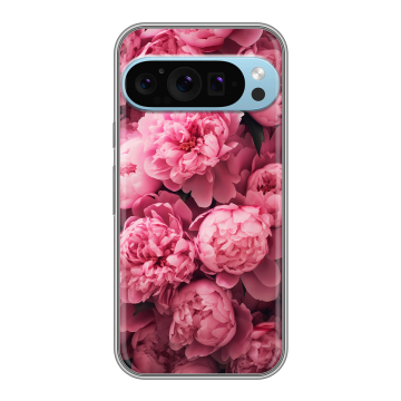 Силиконовый чехол на Google Pixel 9 Pro с принтом цветы пионы Силиконовый чехол на Google Pixel 9 Pro с принтом цветы пионы