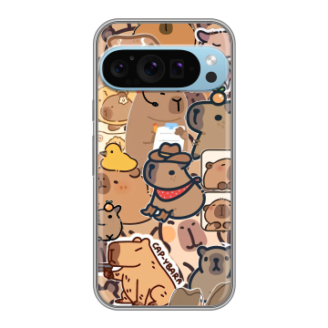 Силиконовый чехол на Google Pixel 9 Pro с принтом капибара Силиконовый чехол на Google Pixel 9 Pro с принтом капибара