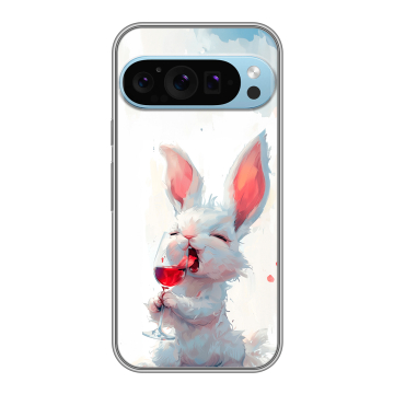 Силиконовый чехол на Google Pixel 9 Pro с принтом кролик зайчик Силиконовый чехол на Google Pixel 9 Pro с принтом кролик зайчик