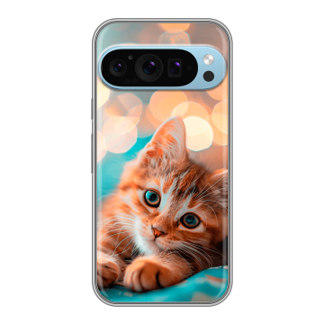 Силиконовый чехол на Google Pixel 9 Pro с принтом котик Силиконовый чехол на Google Pixel 9 Pro с принтом котик