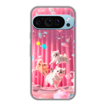 Силиконовый чехол на Google Pixel 9 Pro с принтом милые котики