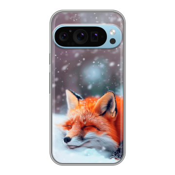 Силиконовый чехол на Google Pixel 9 Pro с принтом лиса Силиконовый чехол на Google Pixel 9 Pro с принтом лиса