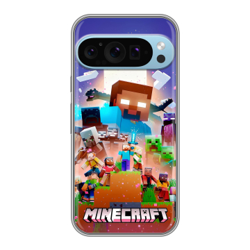 Силиконовый чехол на Google Pixel 9 Pro с принтом Майнкрафт Minecraft Силиконовый чехол на Google Pixel 9 Pro с принтом Майнкрафт Minecraft