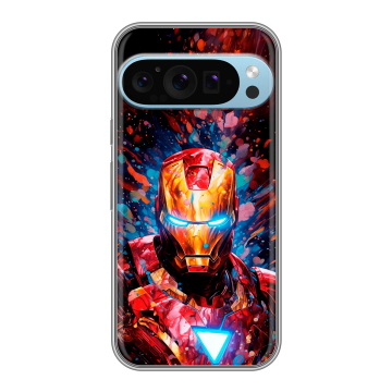 Силиконовый чехол на Google Pixel 9 Pro с принтом Железный человек Ironman