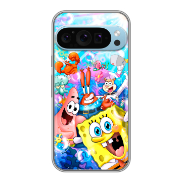 Силиконовый чехол на Google Pixel 9 Pro с принтом спанчбоб спанч боб