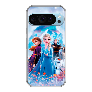 Силиконовый чехол на Google Pixel 9 Pro с принтом Холодное сердце Frozen