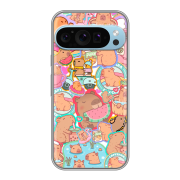 Силиконовый чехол на Google Pixel 9 Pro с принтом капибары