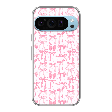 Силиконовый чехол на Google Pixel 9 Pro с принтом Розовые бантики Силиконовый чехол на Google Pixel 9 Pro с принтом Розовые бантики