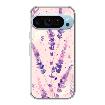 Силиконовый чехол на Google Pixel 9 Pro с принтом цветы лаванда