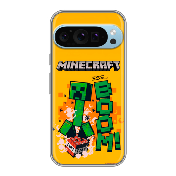 Силиконовый чехол на Google Pixel 9 Pro с принтом Майнкрафт Minecraft
