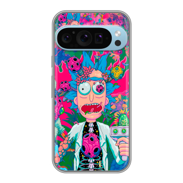 Силиконовый чехол на Google Pixel 9 Pro с принтом Рик и Морти Rick Morty