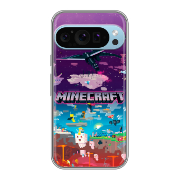 Силиконовый чехол на Google Pixel 9 Pro с принтом Майнкрафт Minecraft