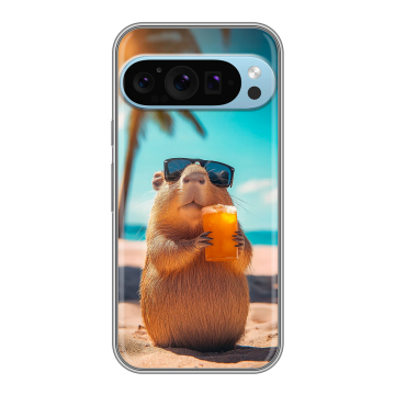 Силиконовый чехол на Google Pixel 9 Pro с принтом Капибара Силиконовый чехол на Google Pixel 9 Pro с принтом Капибара