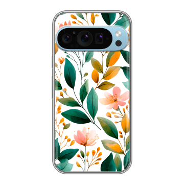 Силиконовый чехол на Google Pixel 9 Pro с принтом Цветы паттерн