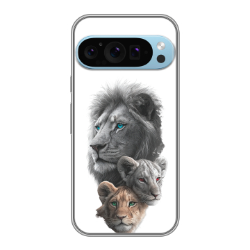 Силиконовый чехол на Google Pixel 9 Pro с принтом Львы