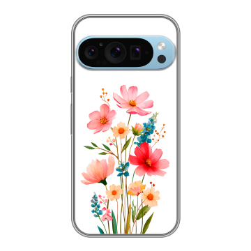 Силиконовый чехол на Google Pixel 9 Pro с принтом Цветы
