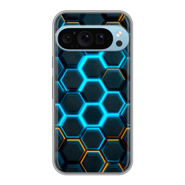 Силиконовый чехол на Google Pixel 9 Pro с принтом Неоновые соты